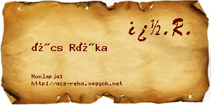 Ács Réka névjegykártya